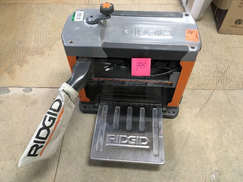 lot 78 image: Ridgid 13 in. Thickness Corded Planer used in like new condition