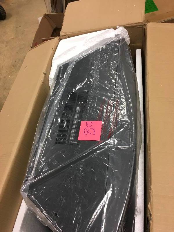 lot 80 image: AKDY 33 in. Freestanding Electric Fireplace Insert Heater in Black with Curved Tempered Glass and Remote Control New