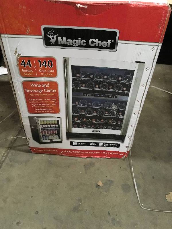 lot 1 image: Magic Chef Wine and Beverage Center open box not used