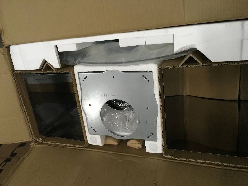 lot 9 image: AKDY 36 in. Convertible Island Mount Range Hood in Stainless Steel with Tempered Glass, LEDs and Touch Control open box not used