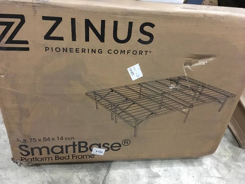 lot 14 image: Zinus Pioneering Comfort Full Size SmartBase Platform Bed Frame open box not used