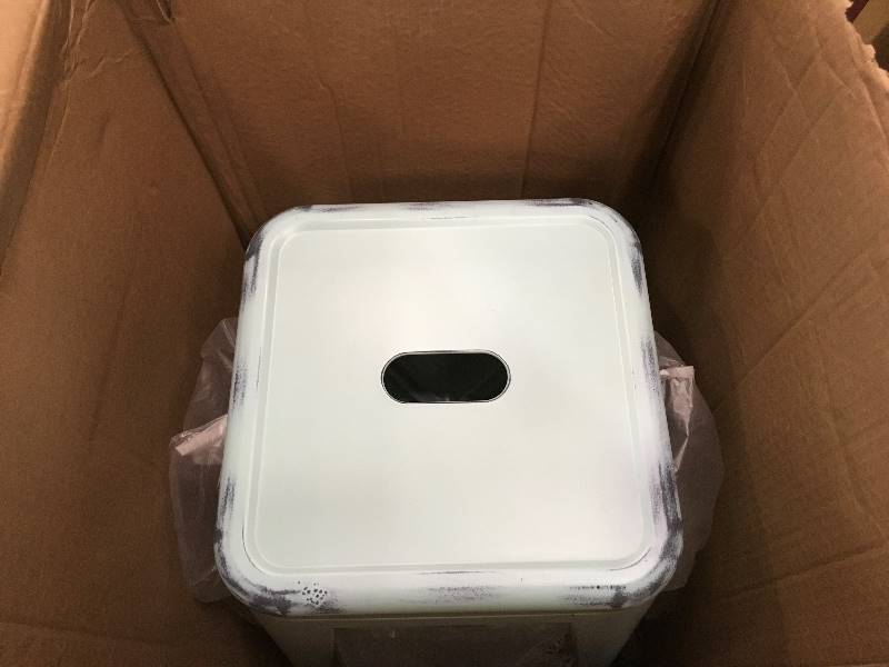 lot 35 image: Flash Furniture 24 in. Distressed White Bar Stool not used set of 2
