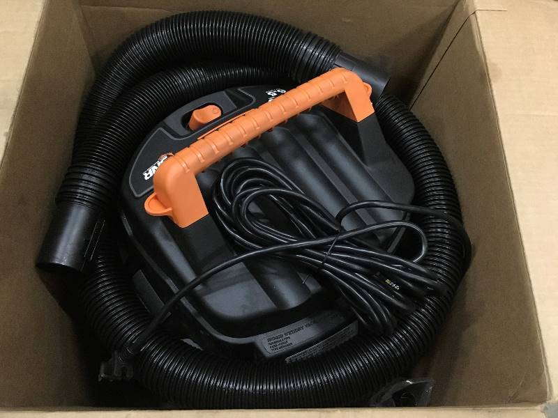 lot 51 image: Ridgid 16 Gallon Stainless Steel WetDry Vac with Cart not used in working conditions