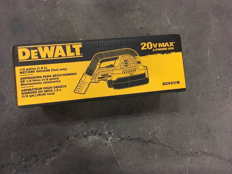 lot 54 image: DeWalt 20 Volt MAX Lithium-Ion 12 Gallon WetDry Vacuum (Tool Only) open box never used