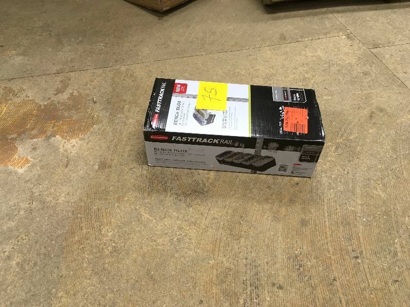 lot 75 image: Rubbermaid FastTrack Bench Blox Storage Kit (5-Pack) not used