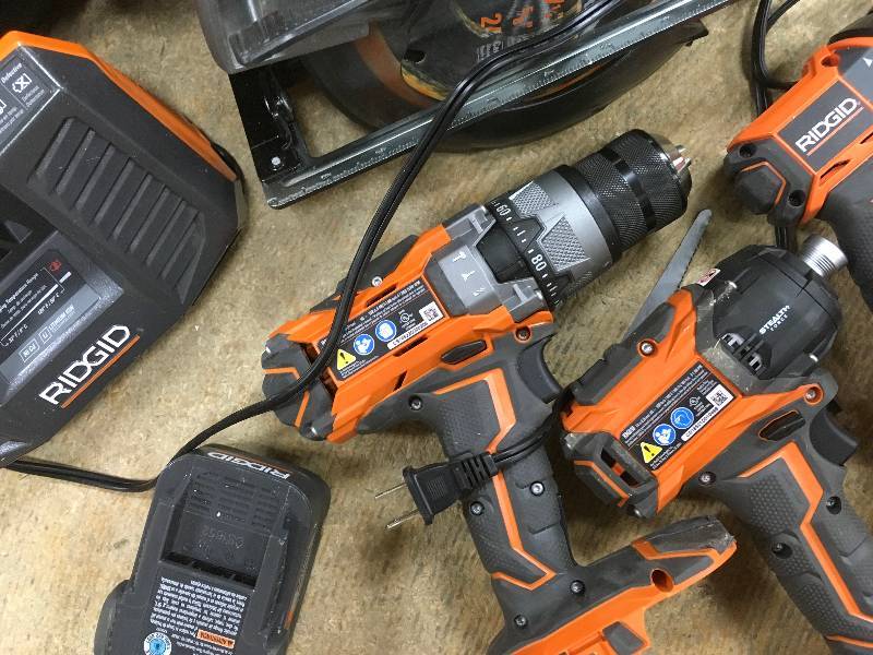 lot 81 image: RIDGID GEN5X 18-Volt 5 Piece Combo Kit in working conditions