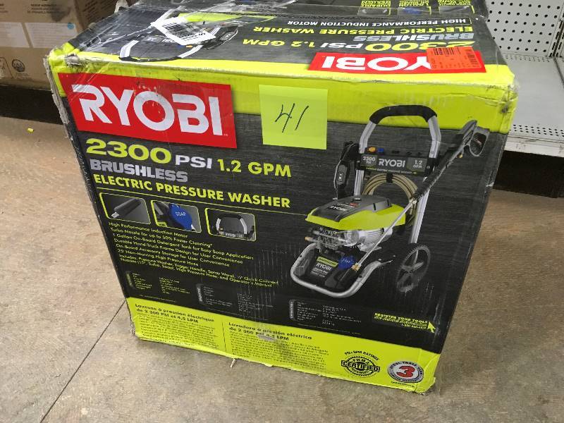 lot 41 image: Ryobi 2,300 PSI 1.2 GPM High Performance Electric Pressure Washer