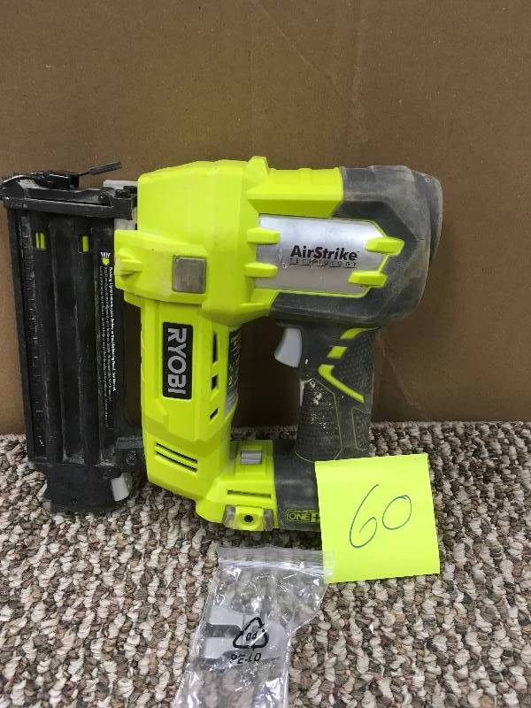 lot 60 image: Ryobi 18 Volt Narrow Crown Stapler AirStrike Technology