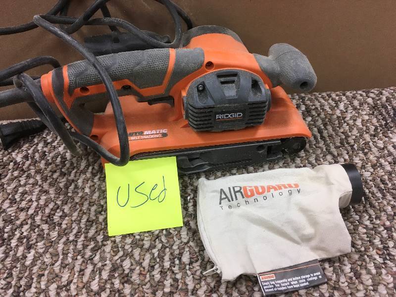 lot 61 image: Ridgid Heavy Duty Variable Spped 3 x 18 Belt Sander Used in good working condition