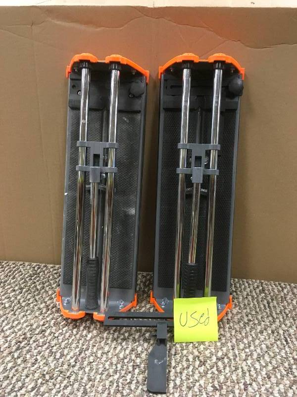 lot 63 image: HDX 14 in RIP Ceramic Tile Cutter - Lot of 2 Used in good working condition