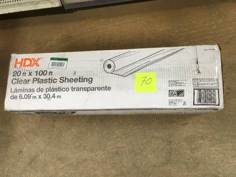 lot 70 image: HDX 20 ft x 100 ft Clear 6 mil Plastic Sheeting