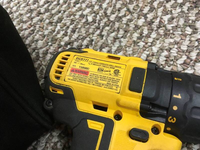 lot 77 image: DeWalt 20 Volt MAX Lithium-Ion Cordless Brushless Compact Drill Driver with Battery, Charger and Bag
