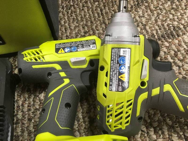 lot 78 image: Ryobi One 18 Volt Lithium-Ion DrillDriver & Impact Driver Kit