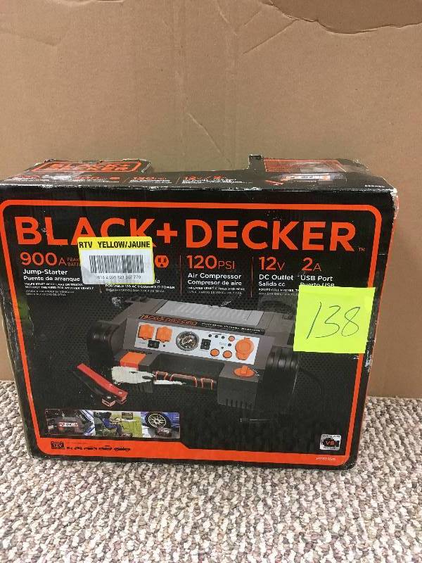 lot 138 image: Black & Decker Professional Power Station - Jumper, Compressor, Inverter, Light, AC DC and USB Power