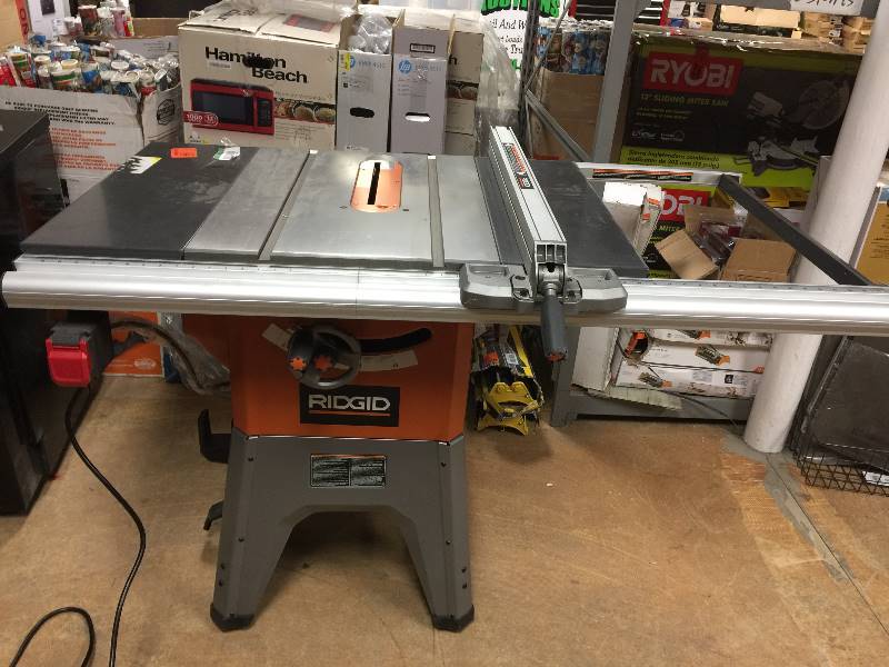 Ridgid 13 Amp 10 In. Professional Cast Iron Table Saw Used In Working 