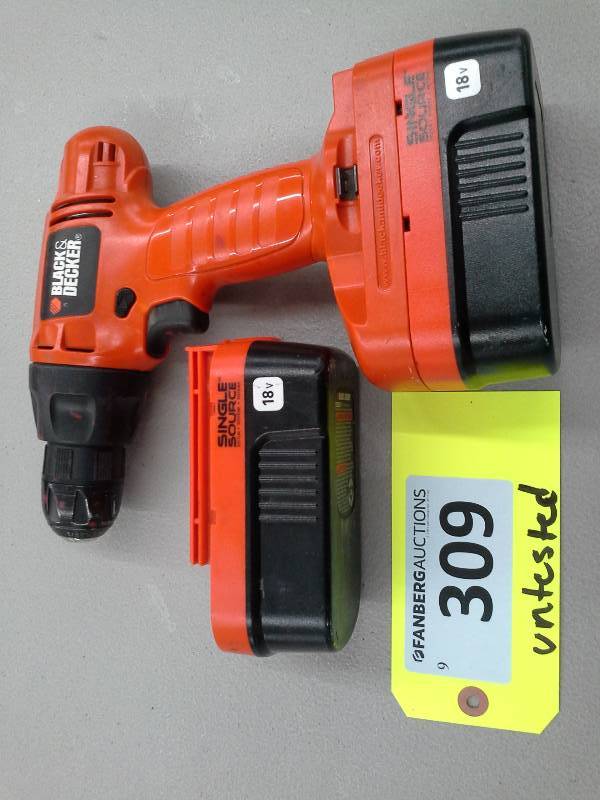 lot 309 image: Black & Decker Cordless Drill