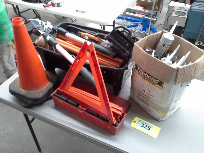 lot 325 image: Misc. tools and safety items