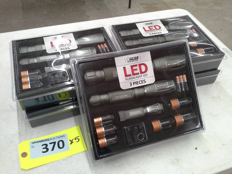 lot 370 image: Feit Electric LED Flashlight 3 Piece Kit