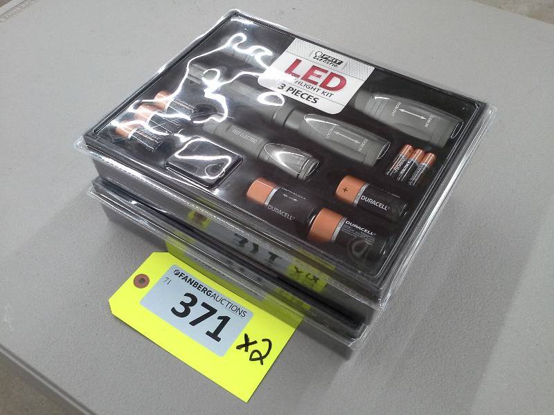lot 371 image: Feit Electric LED Flashlight 3 Piece Kit