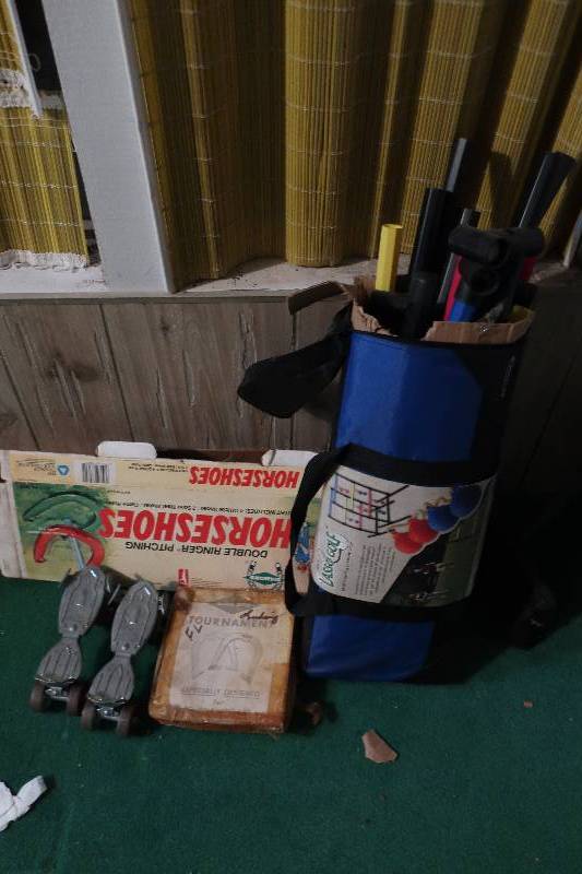 lot 194 image: OUTDOOR GAMES, LADDER BALL SET, OLD ROLLERSKATES