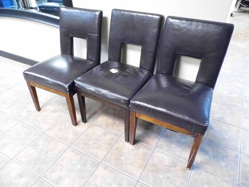 Lot of 3 Leather Chairs