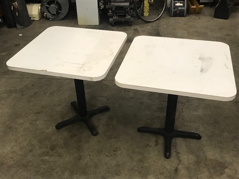 lot 16 image: (2) Steel-Framed 30x30 Tables ...