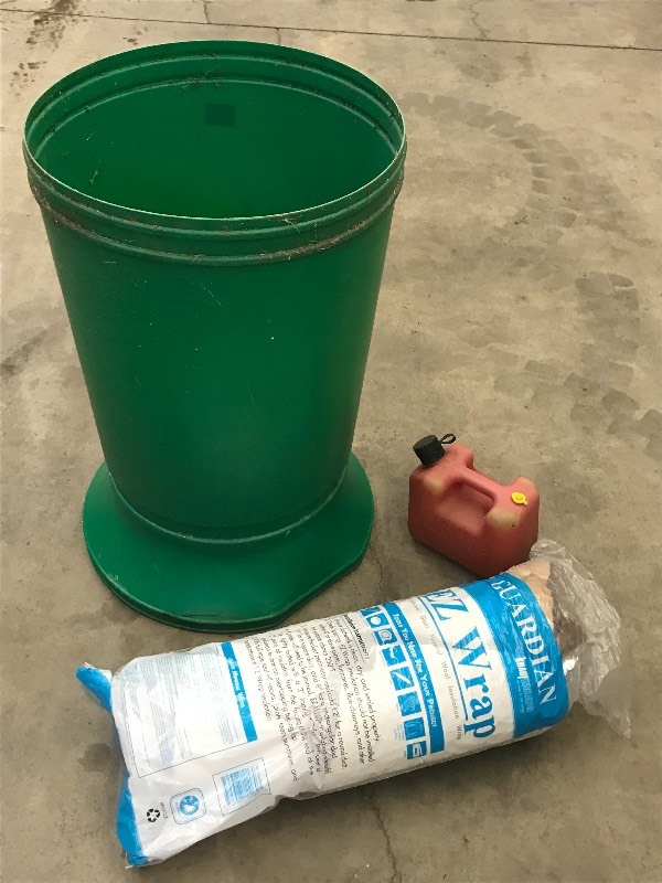 lot 36 image: Lot Of Insulation, Gas Can, Leaf B...
