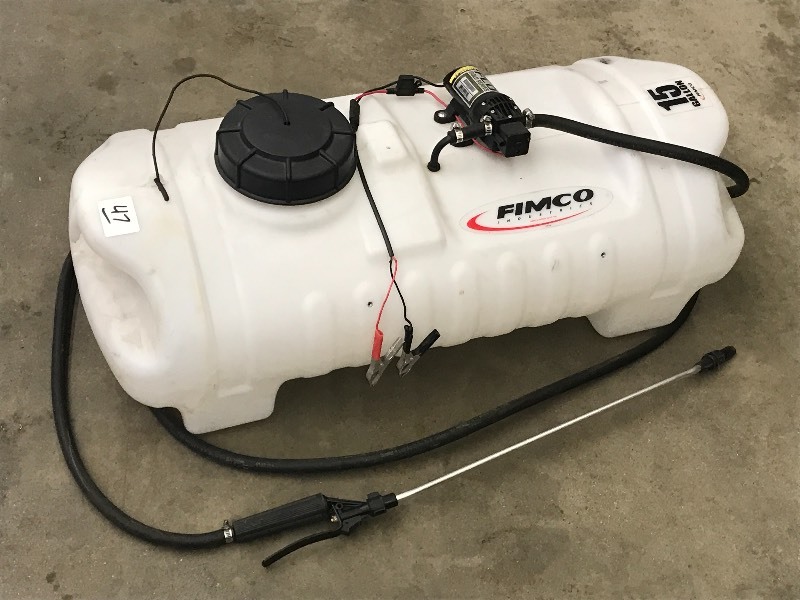 lot 47 image: Fimco 15-Gallon 12Volt Sprayer Set,...