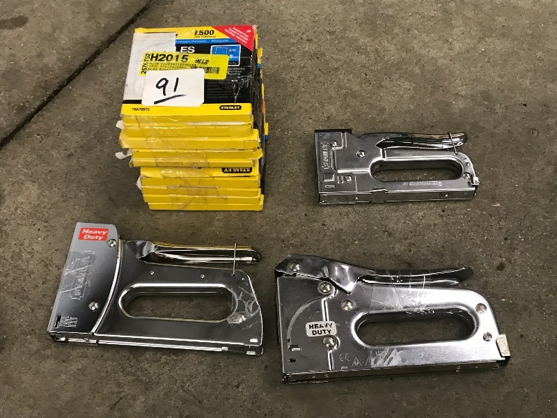 lot 91 image: Lot Of (3) Stanley Staple Guns With...