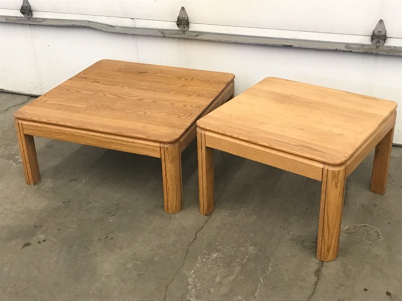 lot 99 image: (1) 3x3 Wooden Coffee Table With ...