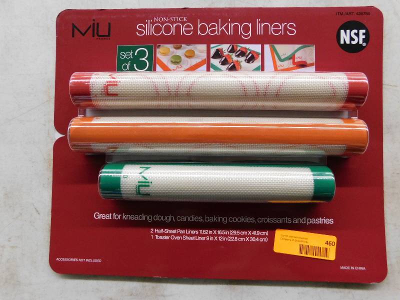 lot 460 image: 3 PC SILICONE BAKING LINER