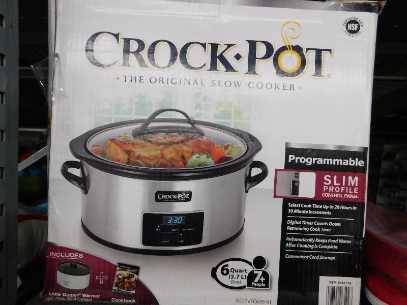 lot 461 image: 6 QT CROCK POT WITH LITTLE DIPPER CROCK