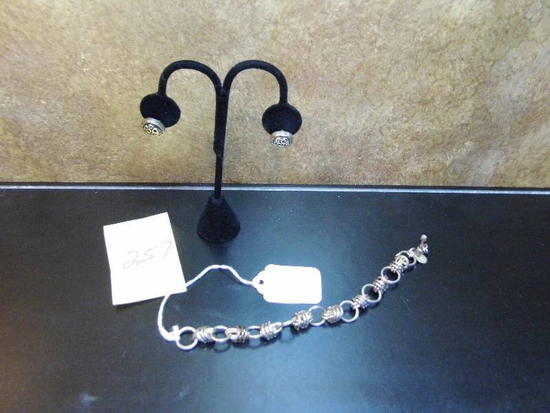 lot 257 image: Stainless  Steel Bracelet - Earrings