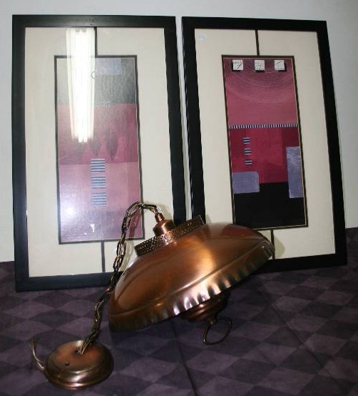 Light Fixture and Wall Art