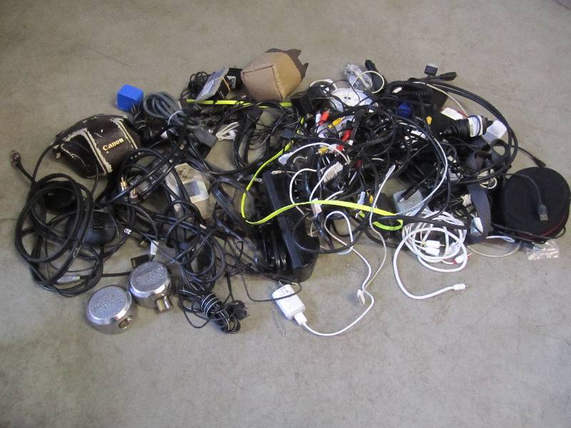 lot 104 image: Huge Lot of Misc Power Cords, Charg...