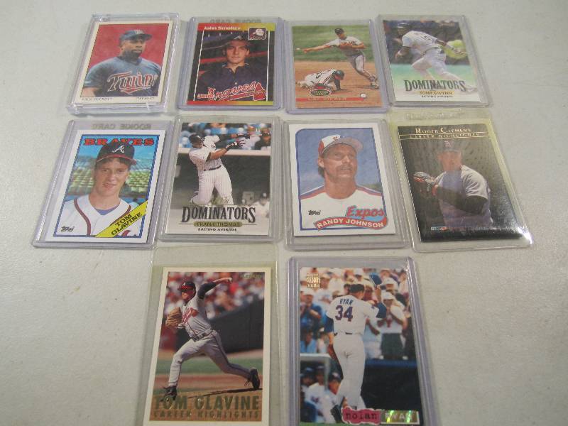 lot 152 image: Lot of 10 Baseball Cards in Sleeves...