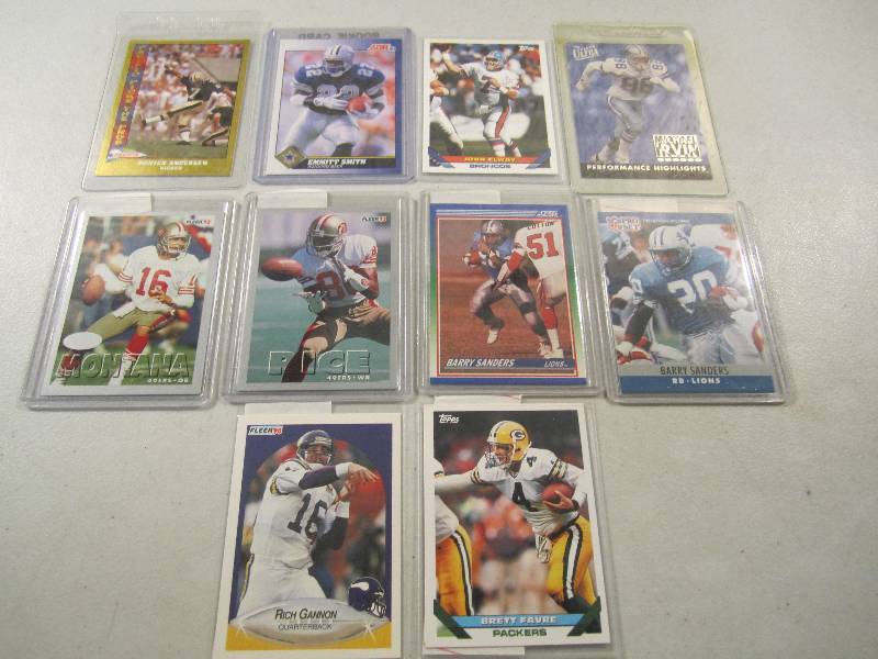 lot 179 image: Lot of 10 Football Cards in Sleeves...