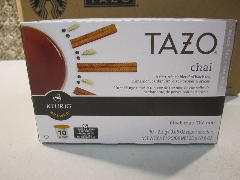 lot 258 image: Case of 6 Boxes Keurig Tazo Chai Bl...