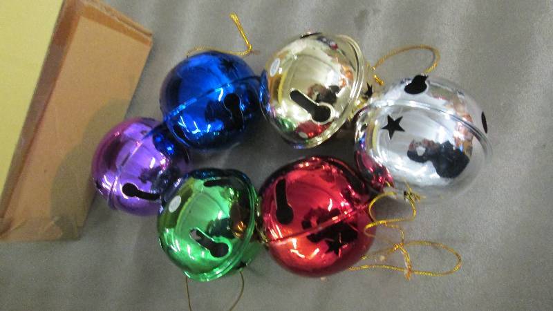 3 Sets of 6 Metal Colored Jingle Be...