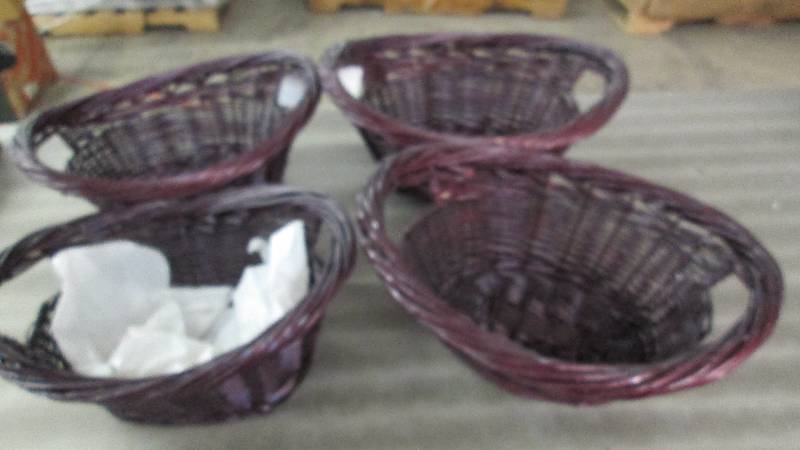 Lot of 4 Woven Baskets with Handles...