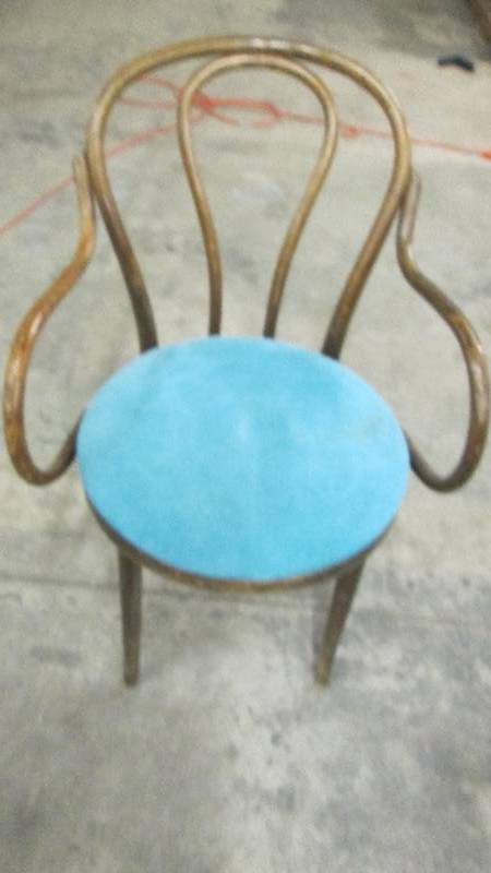 Blue Upholstered Bent Back Chair...
