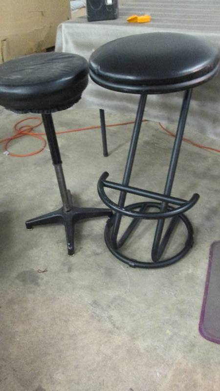 2 Metal Padded Stools...