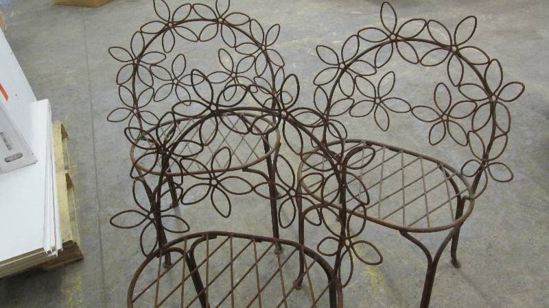 Lot of 3 Metal Outdoor Chairs...