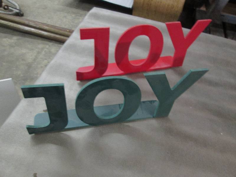 Lot of 2 JOY Standup Signs...