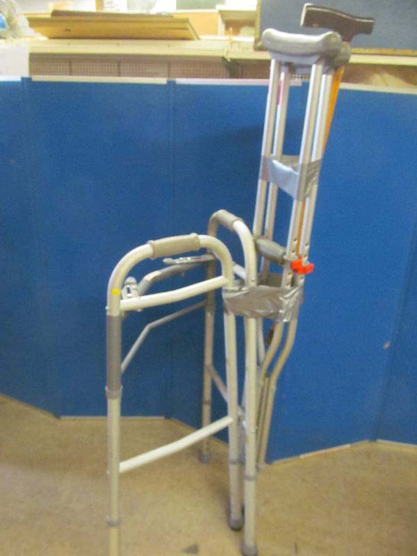 lot 170 image: Guardian crutches, Guardian walker, cane