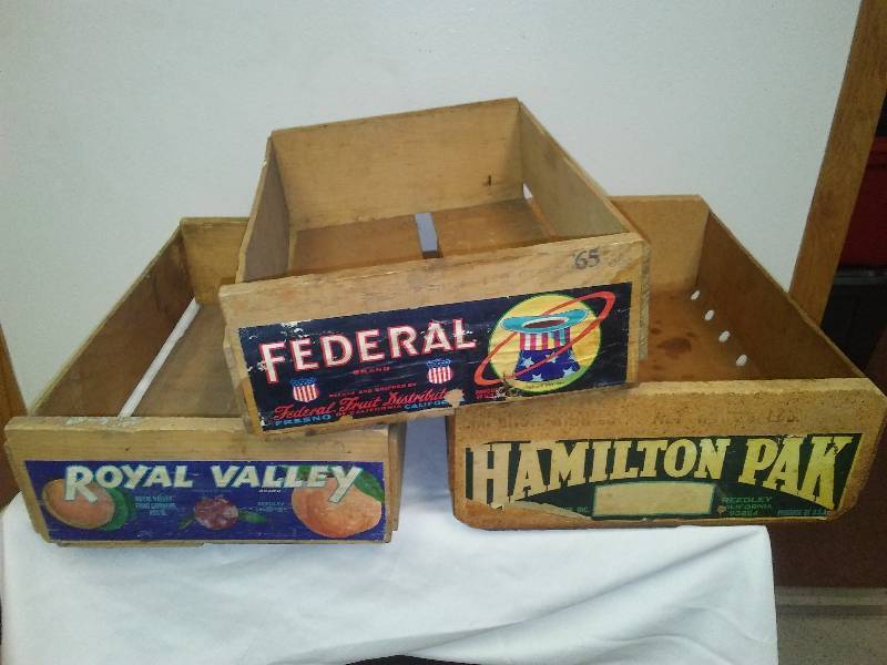lot 20 image: Vintage Wooden Fruit Crates (3)