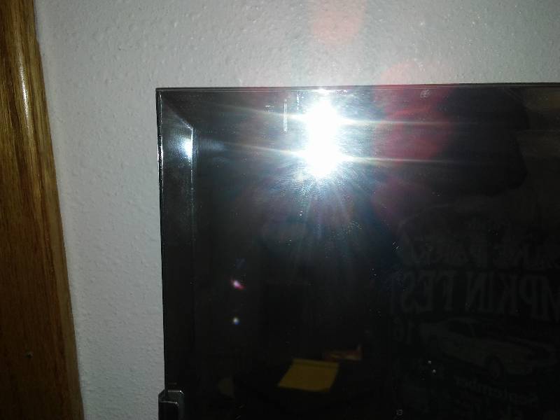 lot 28 image: Beveled Mirror, 44 x 28 niches, vintage with dresser mounts