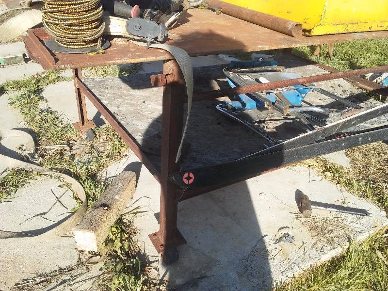 lot 75 image: 4 x 8 foot welding table 12 inch thick. Half inch steel.
