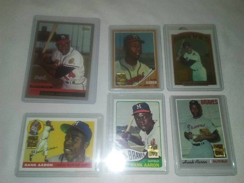 lot 115 image: Hank Aaron MLB baseball cards.