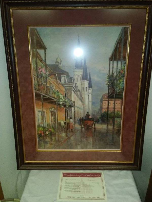 lot 98 image: Authentic Certified Framed Print, The French Quarter, by L Gordon,
